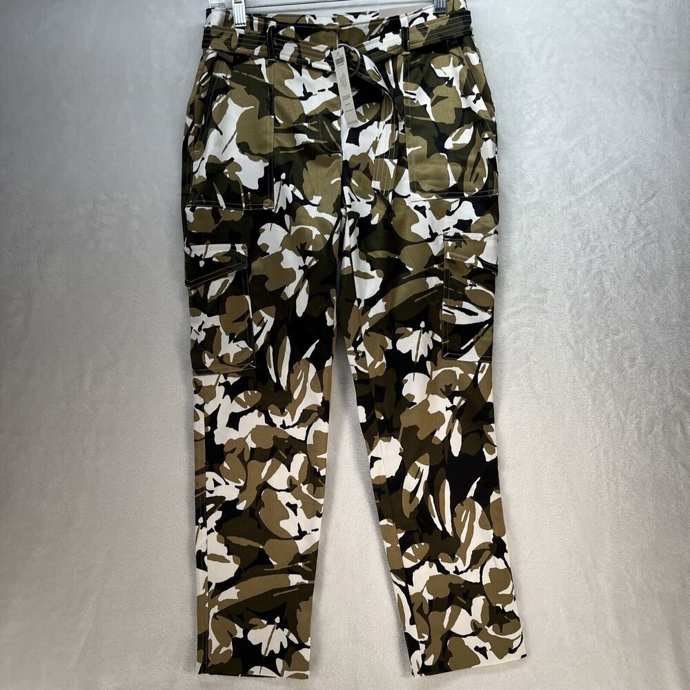 Chico’s Satin Cargo Ankle Pant‎ Women’s Sz 0 Camo NEW